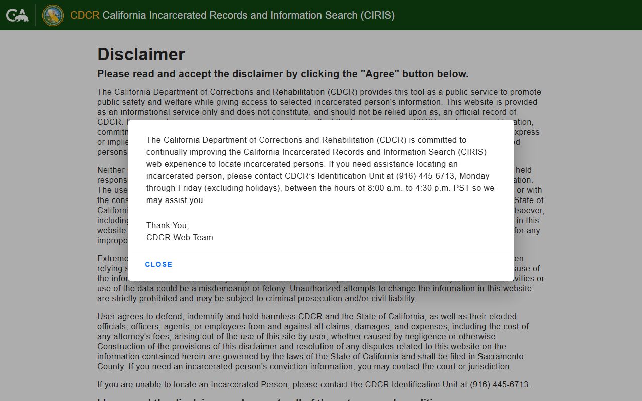 Lassen County state inmate population CDCR CIRIS search